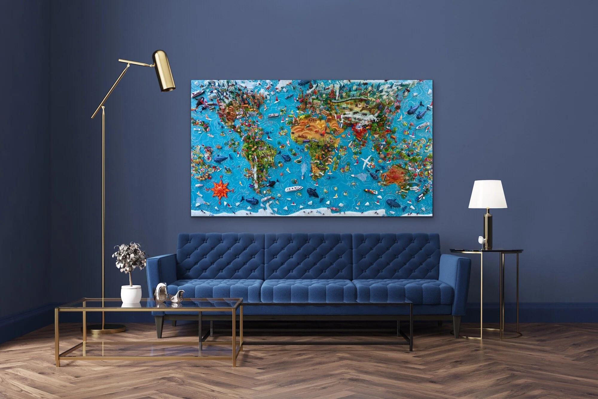 Giant World Map 160cm x 100cm x 15cm