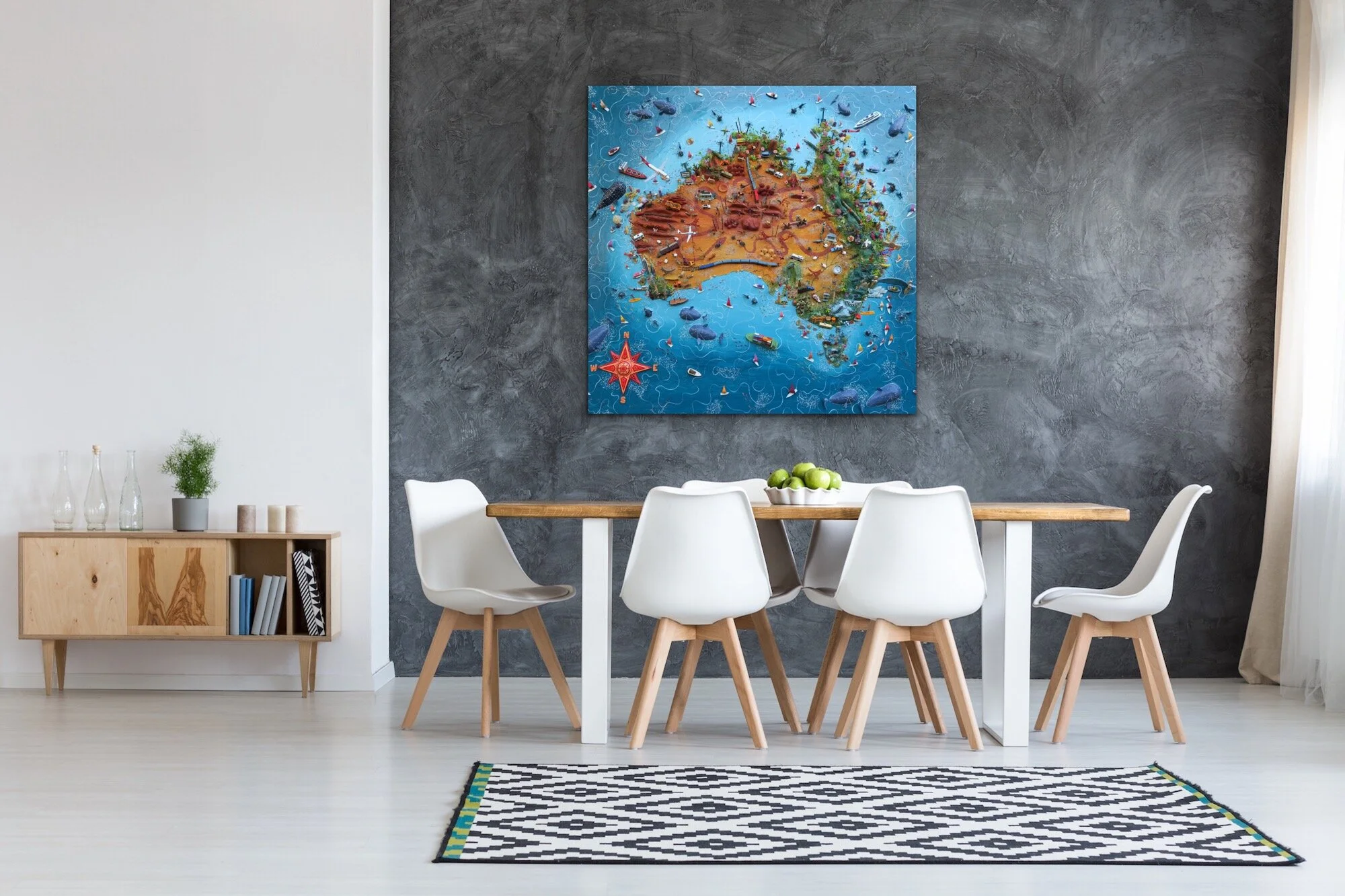 Australia Map 120cm x 120m
