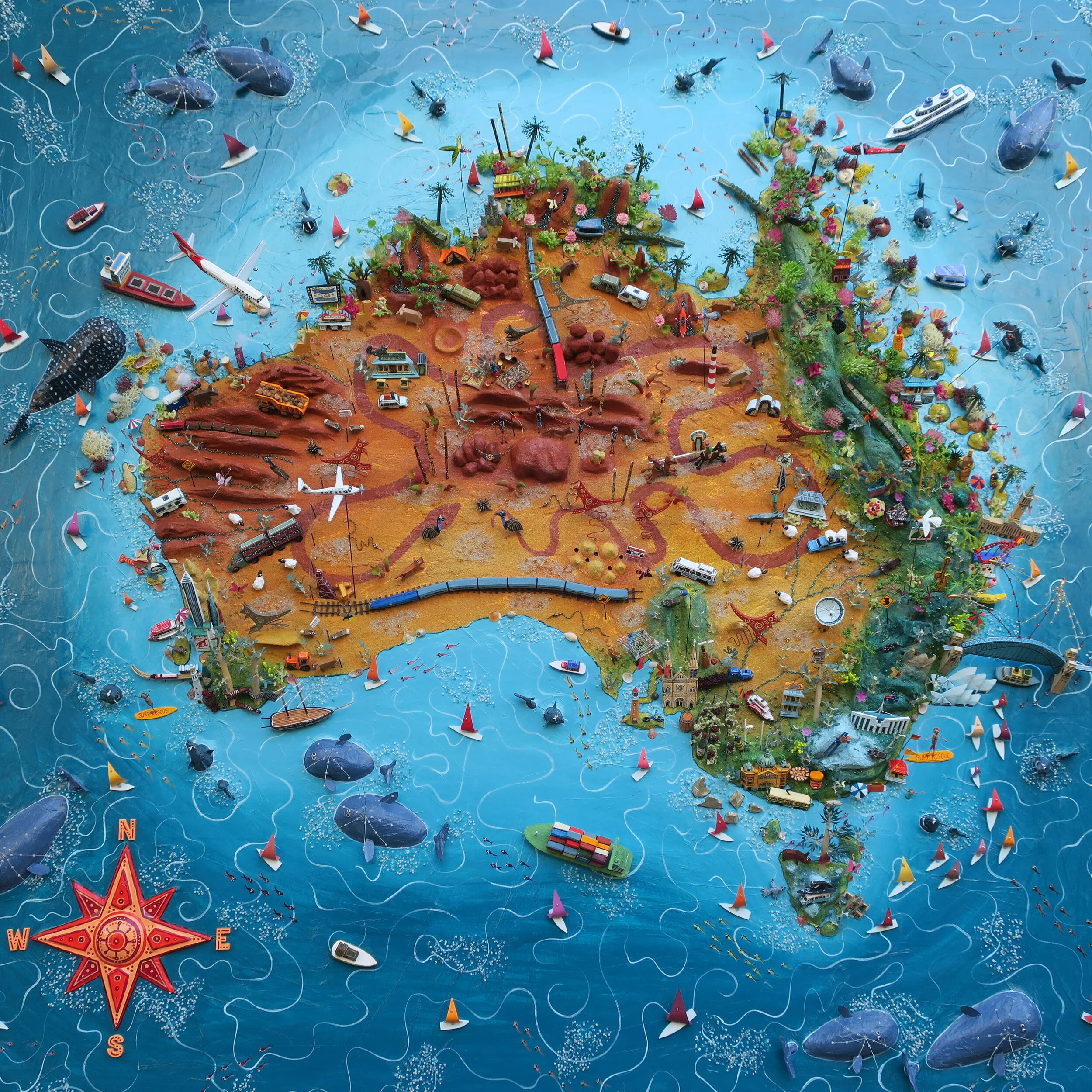 Australia Map - 120cm x 120cm