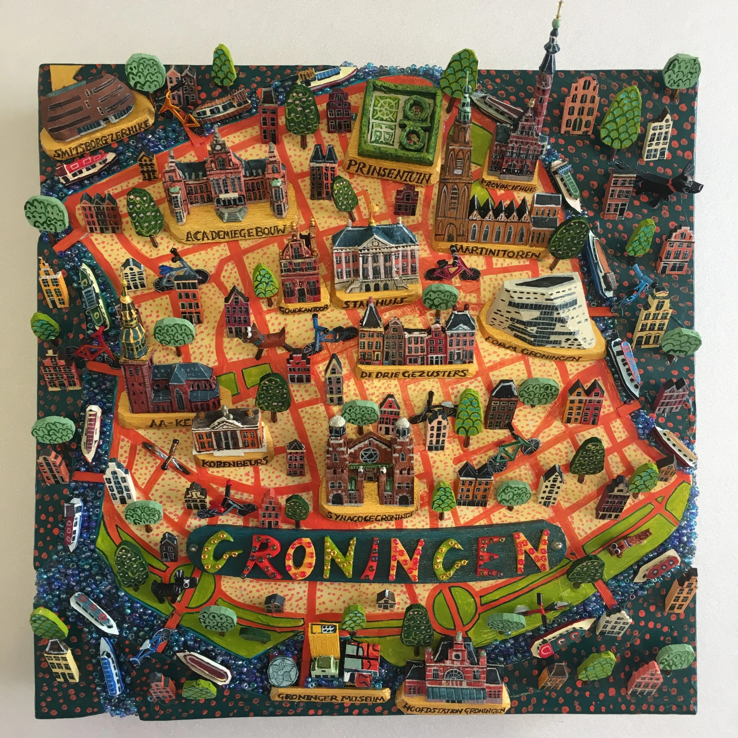 Small Map of Groningen, The Netherlands 30cm x 30cm