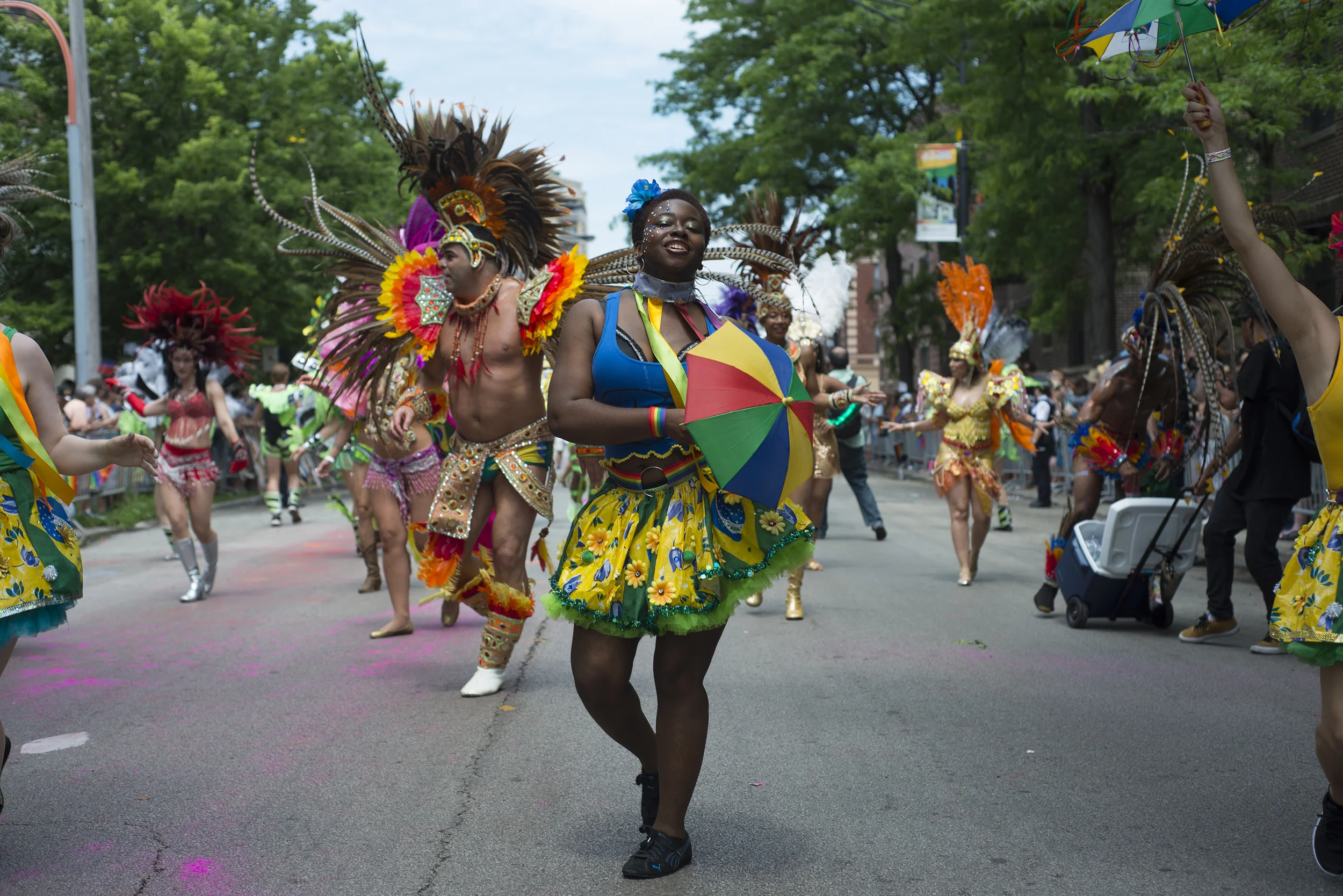  Dancers take to the streets of Chicago during the 47th annual Chicago Pride Parade on Sunday, June 26, 2016. 