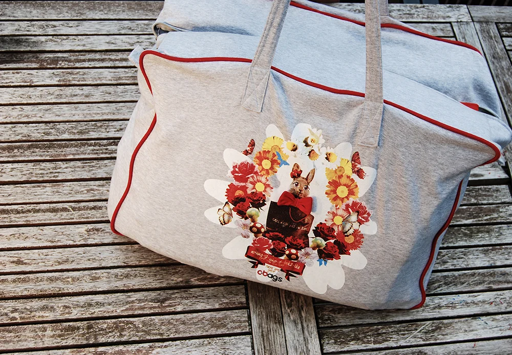 c-bags bedrukte draagtassen voor c-bags // multi cycli ecologische draagtassen // gebreid katoen // shopping bag // betaalbare luxe draagtassen