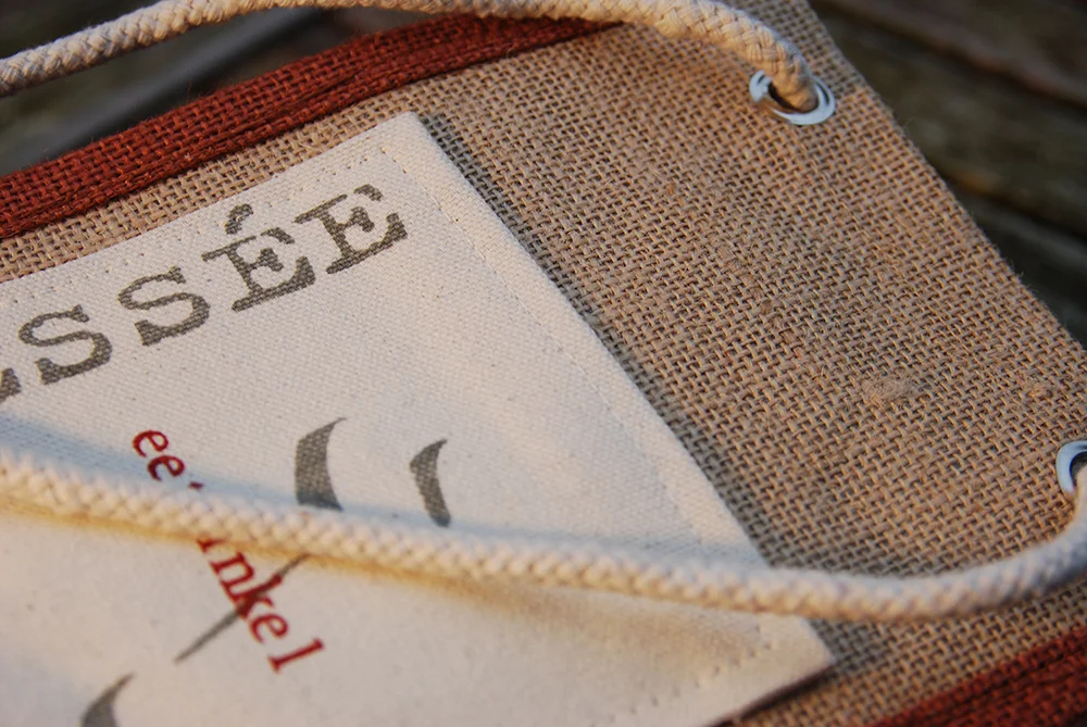c-bags bedrukte draagtassen voor Tête Pressée // multi cycli ecologische draagtassen // jute draagtas
