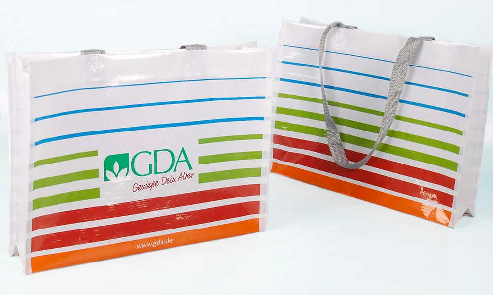 c-bags voor GDA // single cyclus ecologische draagtassen // PP woven bedrukte draagtassen // betaalbare luxe draagtassen