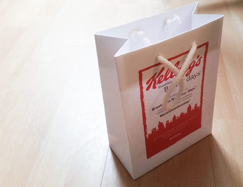 c-bags bedrukte draagtassen voor Kellog's // multi cycli ecologische draagtassen // kraft papier // scherpe prijs