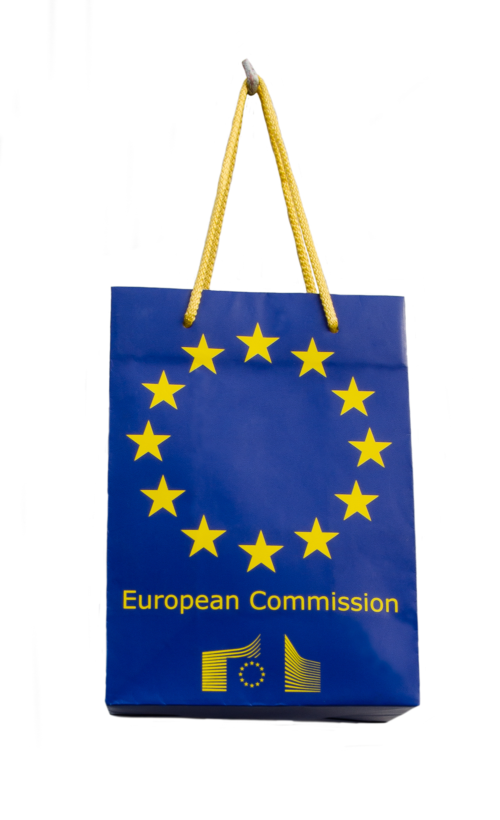 c-bags bedrukte draagtassen voor the European Commission // multi cycli ecologische draagtassen // papieren draagtassen // scherpe prijs