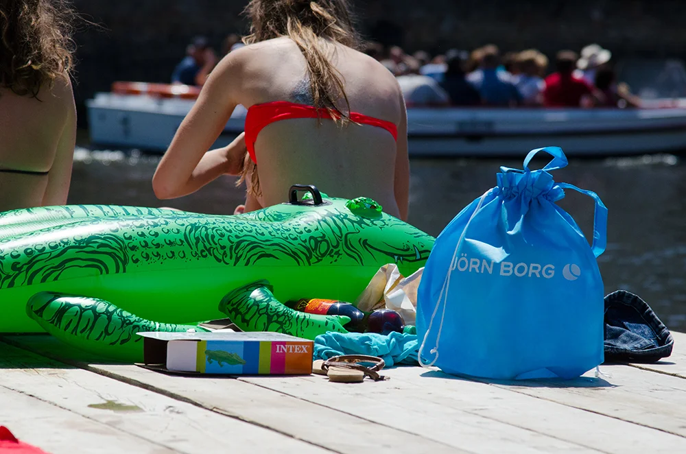 c-bags bedrukte draagtassen voor Bjorn Borg // single cyclus ecologische draagtassen // PP non woven stroptasje // scherpe prijs!