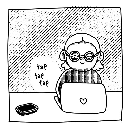 2024 03 04 brunhilda weekly comics strip – me working on a laptop.jpg