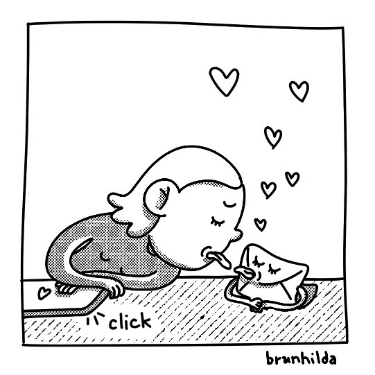 024 03 15 brunhilda weekly comics strip – me french kissing a shiny new project.jpg