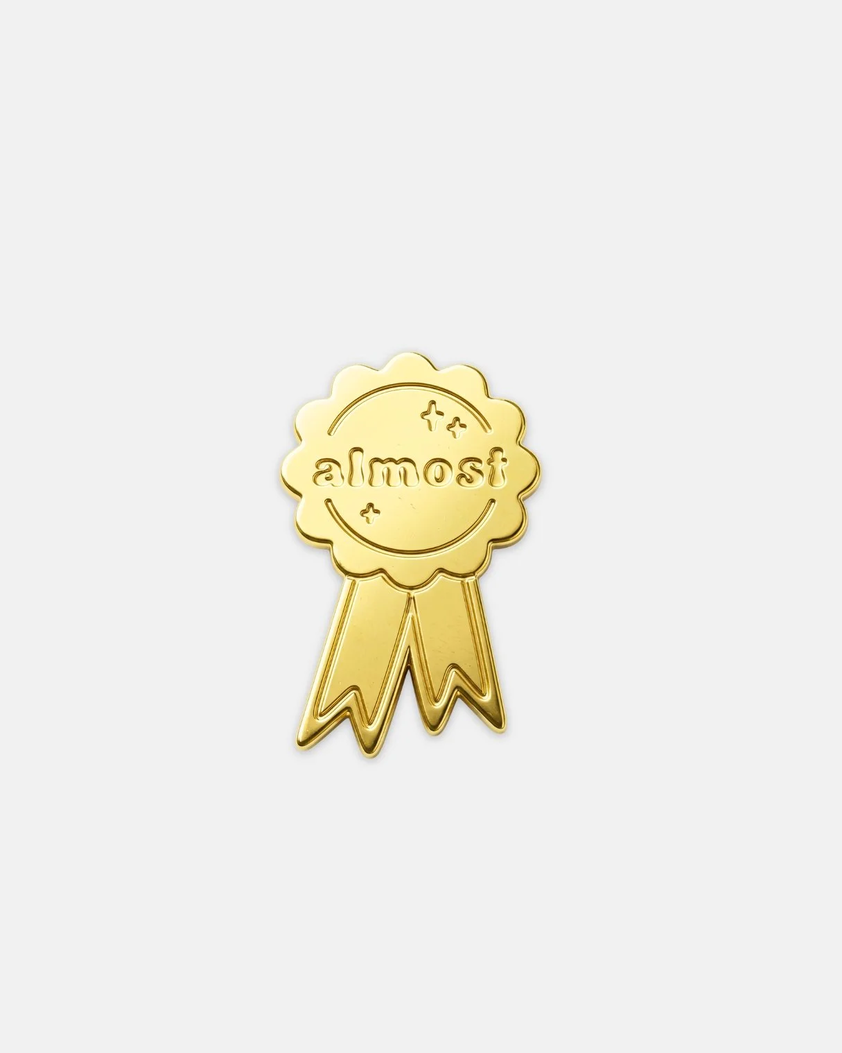 brunhilda soft enamel pin golden award medal almost.jpg