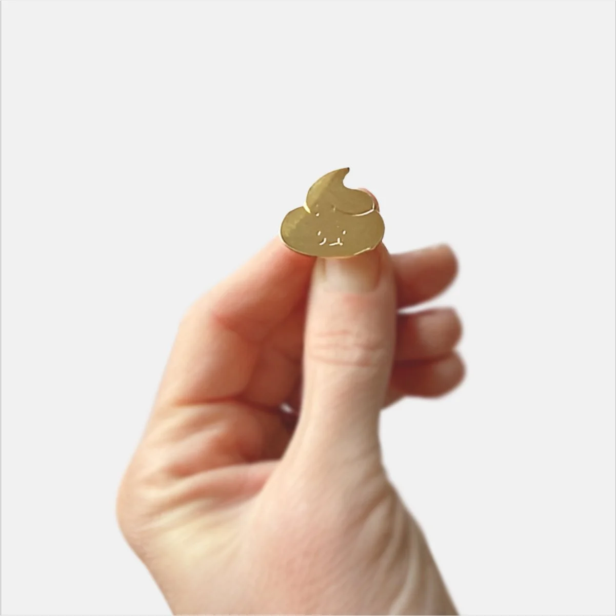 2025 10 golden soft enamel pin cute poo kake hand.jpg