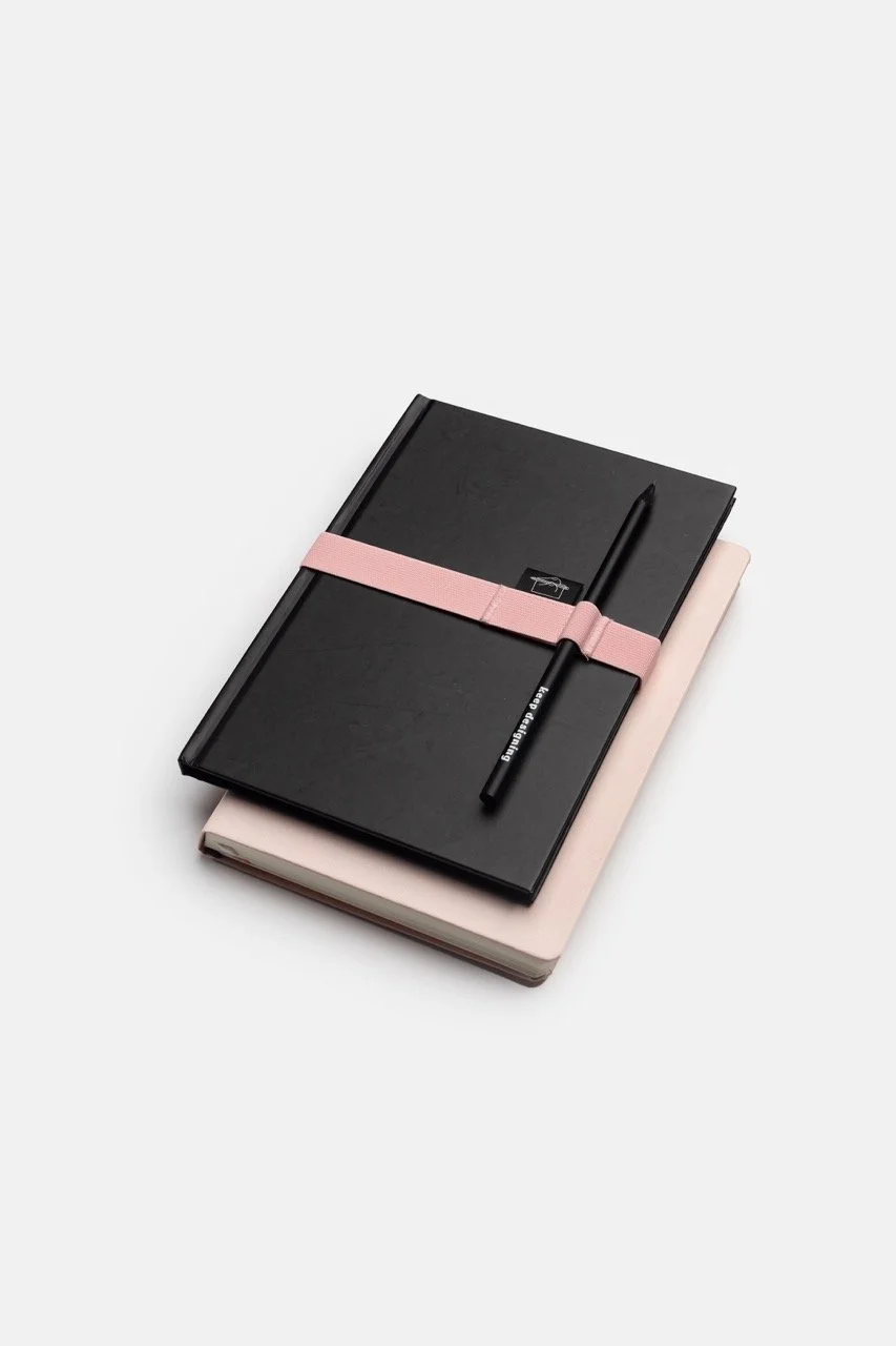 2024 10 brunhilda illustration wooden pencil motto keep drawing notebook strap in pink notebook notepad white background Large.jpeg
