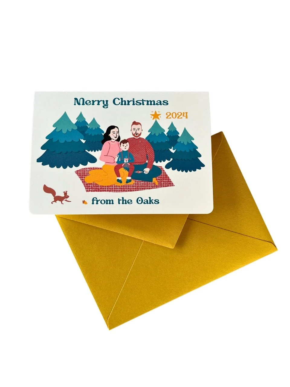 2024 11 custom merry christmas A6 card family portrait decorating tree farm biotop paper front transparent Large.jpeg