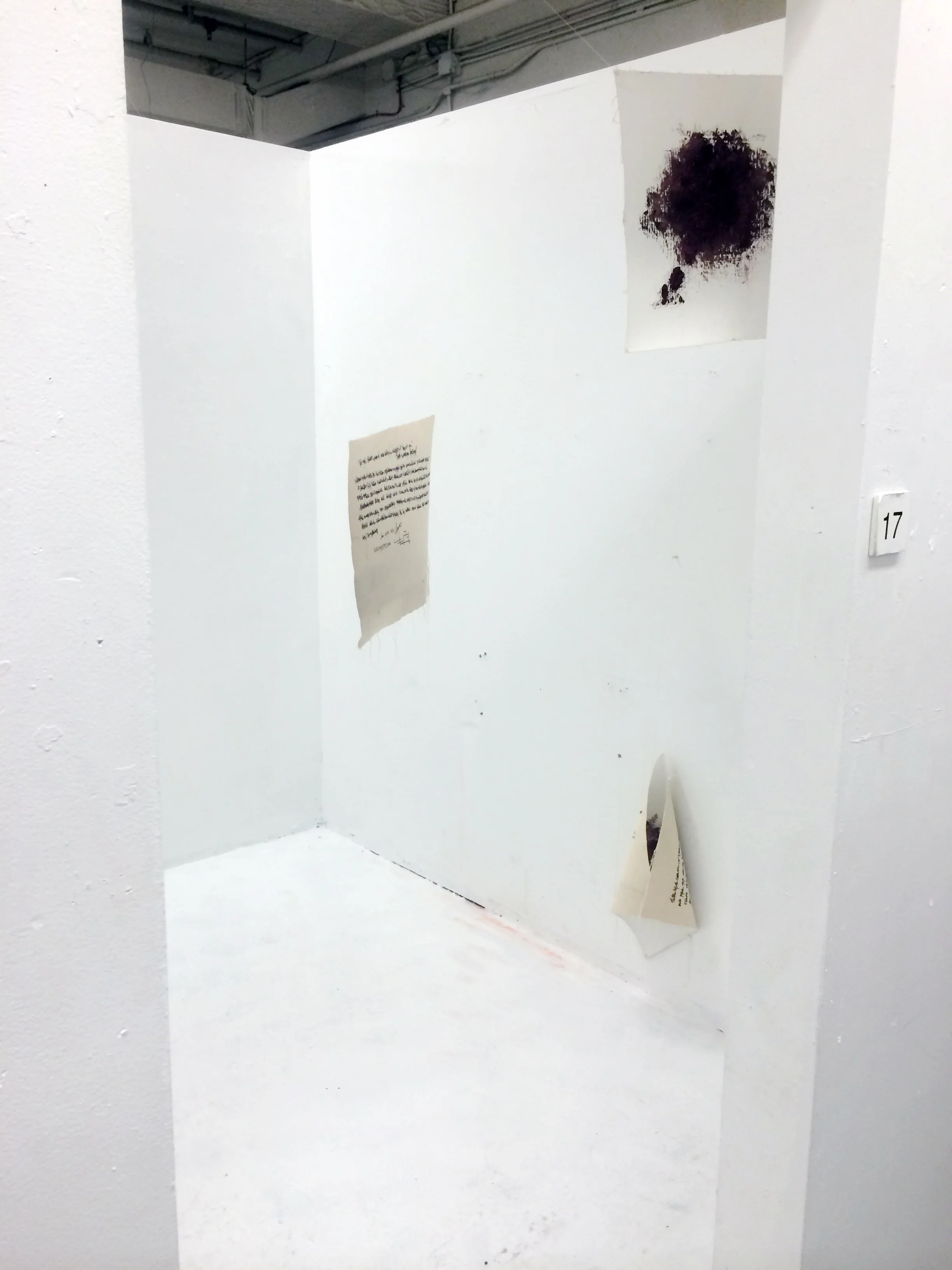 I mean (Double-sided paintings Installation view) Oil and marker on canvas Dimensions variable 2015