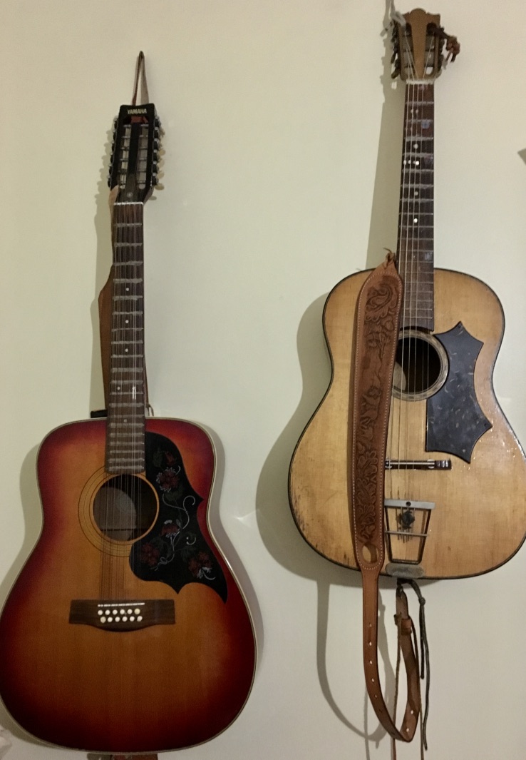  Oupie's 12 string guitar and the guitar he has had and played since he was 16
