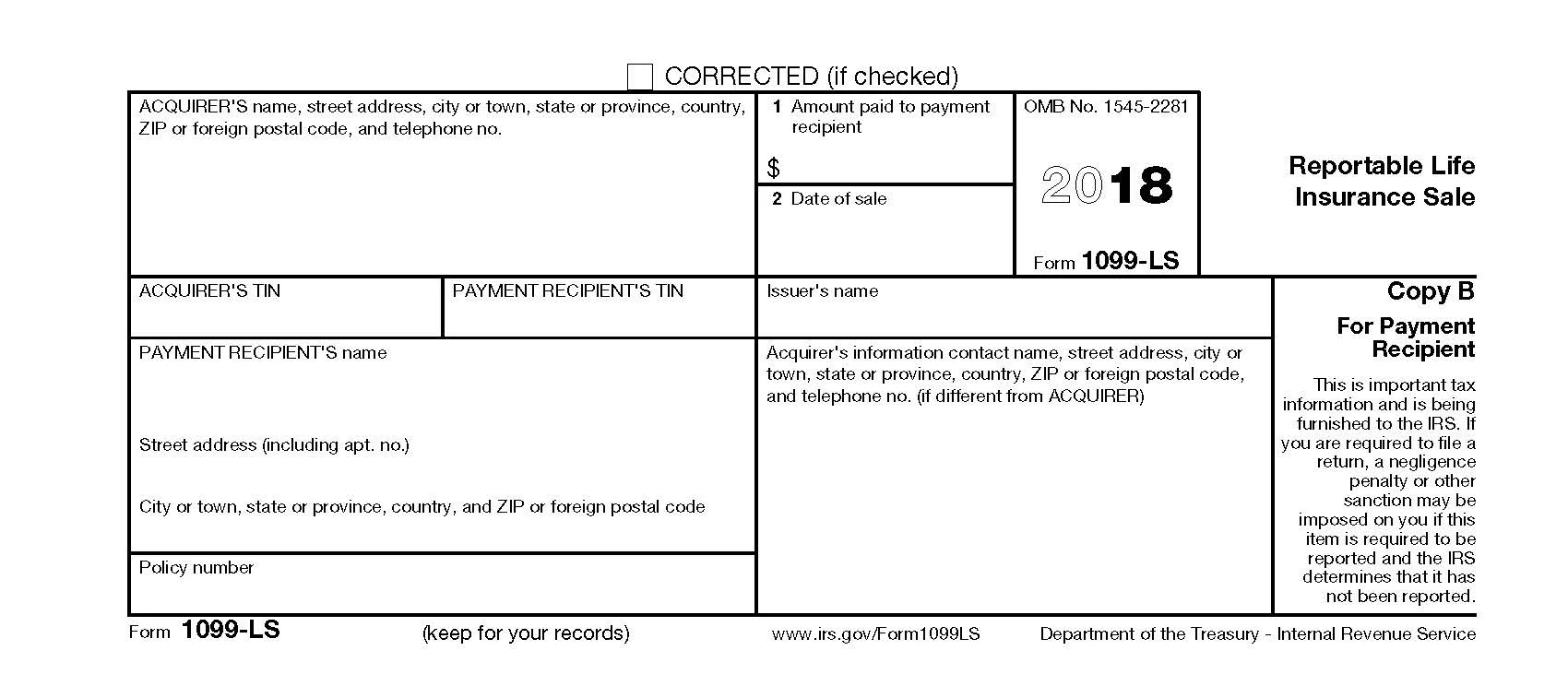 Form 1099-LS (2018)