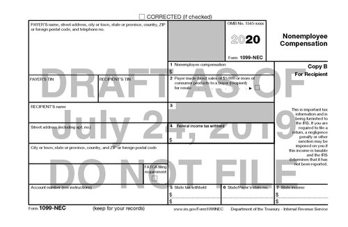 Irs To Bring Back Form 1099 Nec Last Used In 19 Current Federal Tax Developments