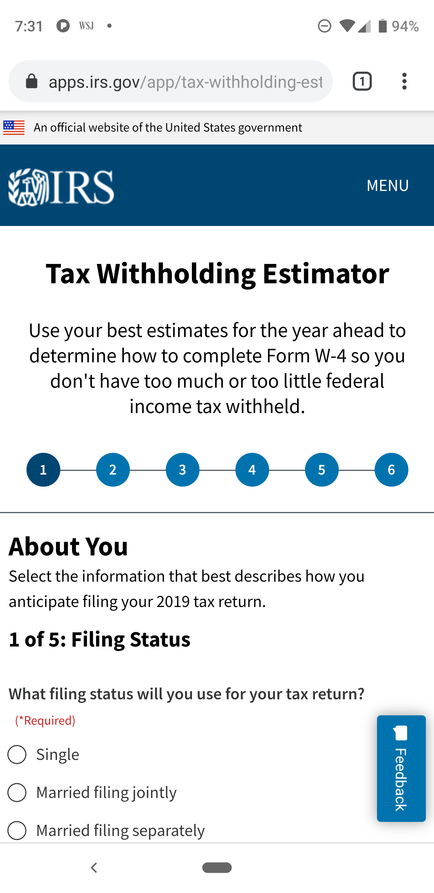 New Online Tax Withholding Estimator Released by IRS — Current Federal