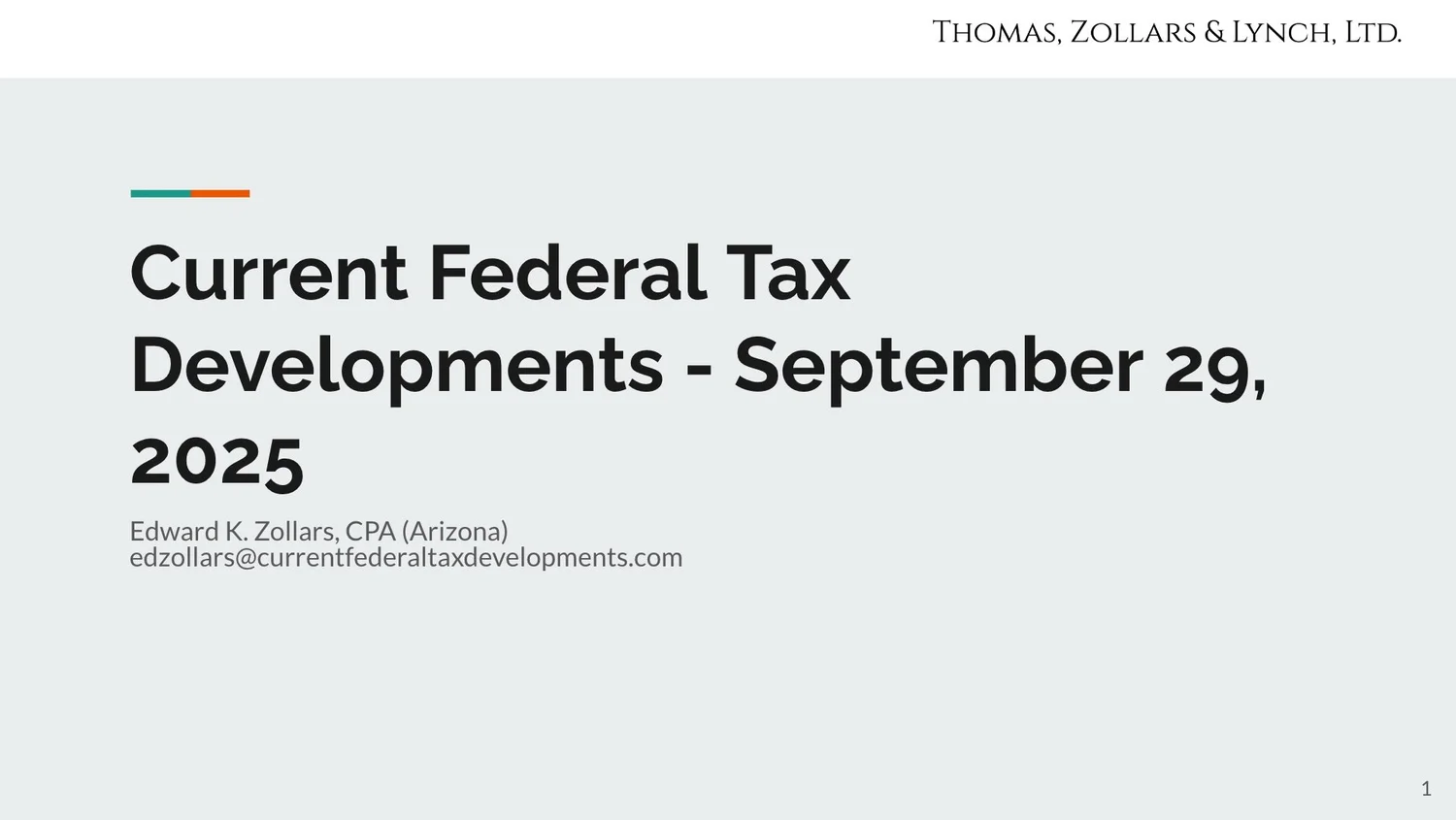 2025-09-29 The End of Individual Refund Checks Approaches
