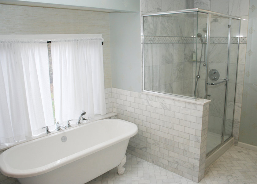 A&E Construction Master Bath Clawfoot Tub Herringbone Tile optimized.jpg