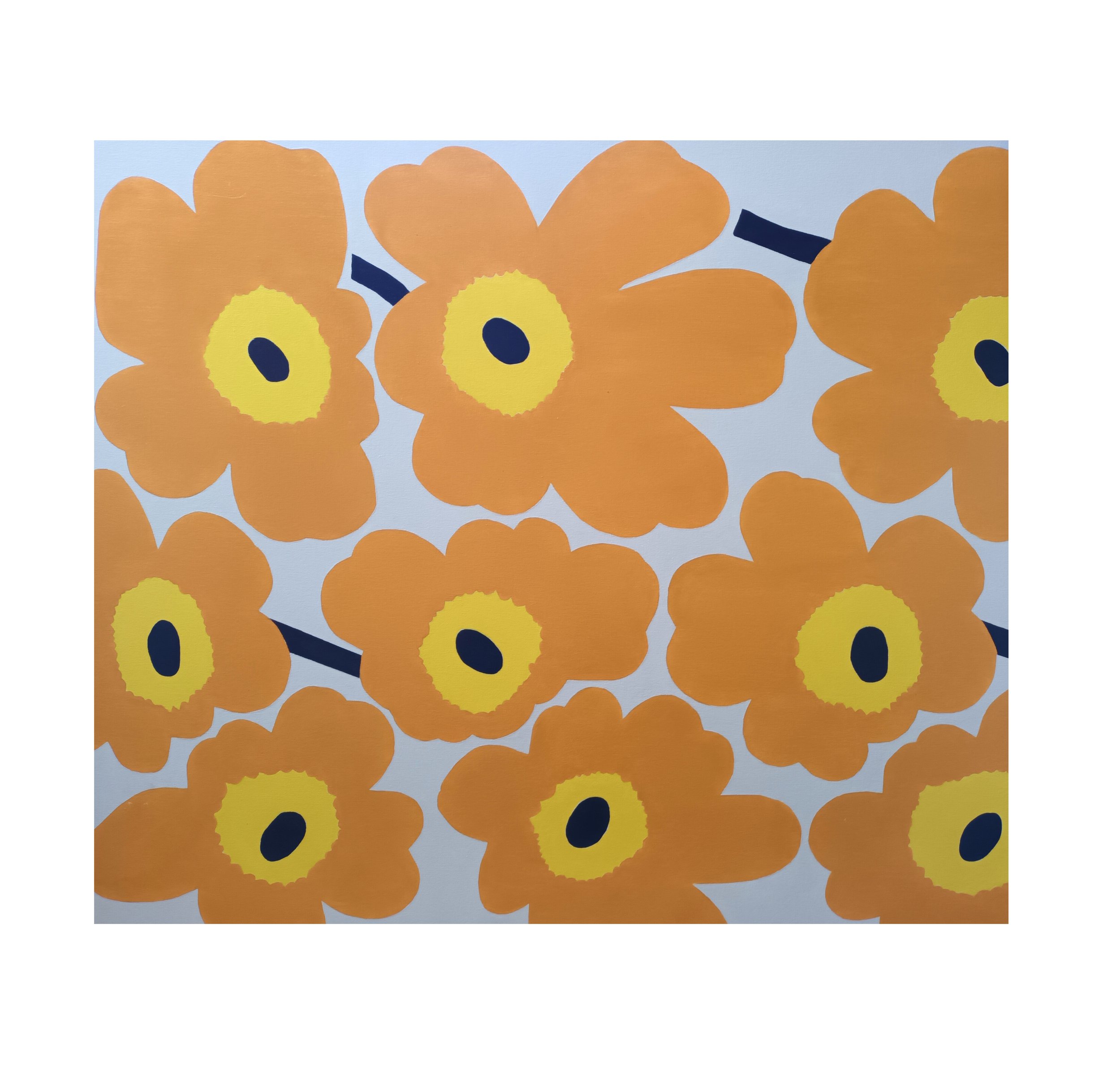 Orange Flowers (a painting of an Isola scrap) 