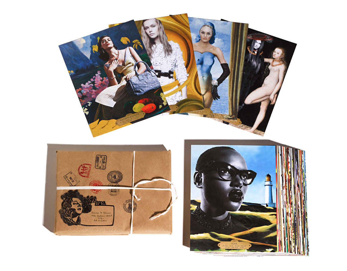 IMG Models Showpack Print Design by Benard Creative. Modern Fashion Models Meet Historic Western Art Paintings.