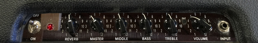 Setting #1 - Stock Fender Blues Junior with green circuit board.