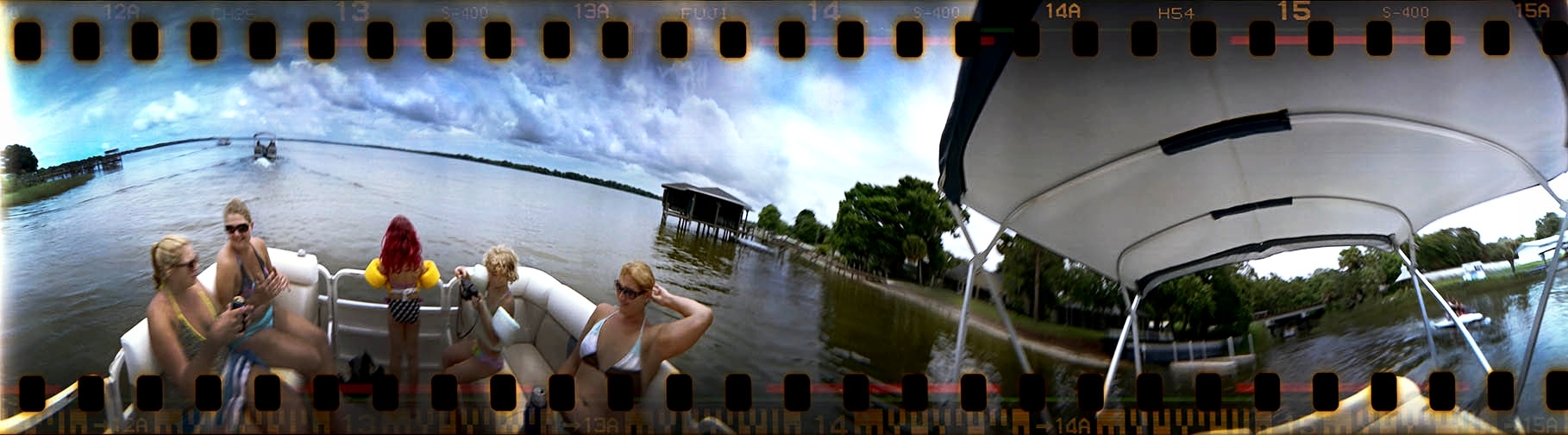 out on the boat