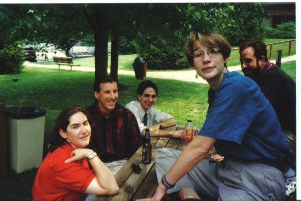 From Infonaut Joyce Bell's Facebook post, a young (left to right) Beth Laing, Rich Gallagher, Josh Kopelman, Lucinda Duncalfe and Mike Krupit.