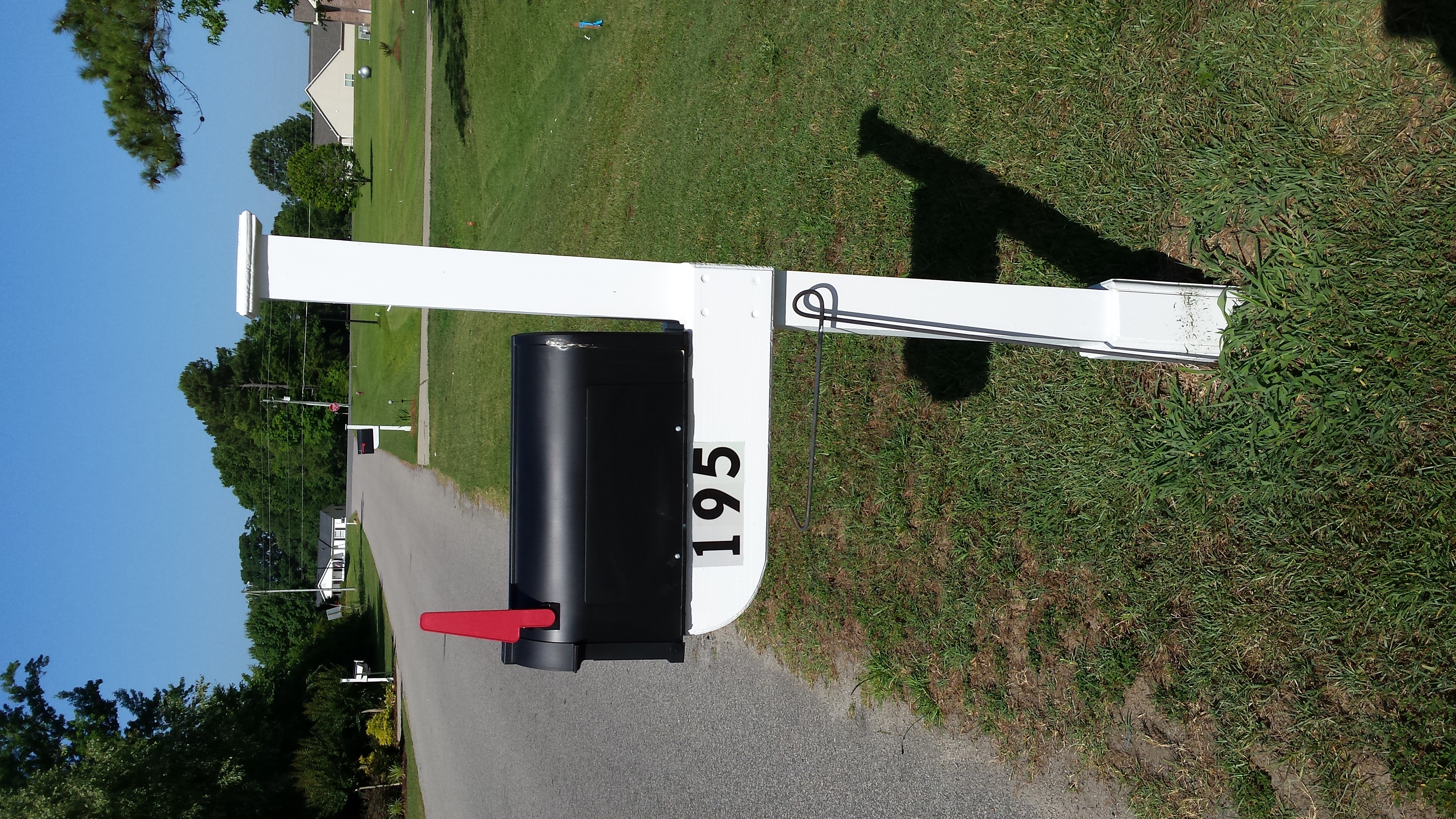 Repainted mail box post