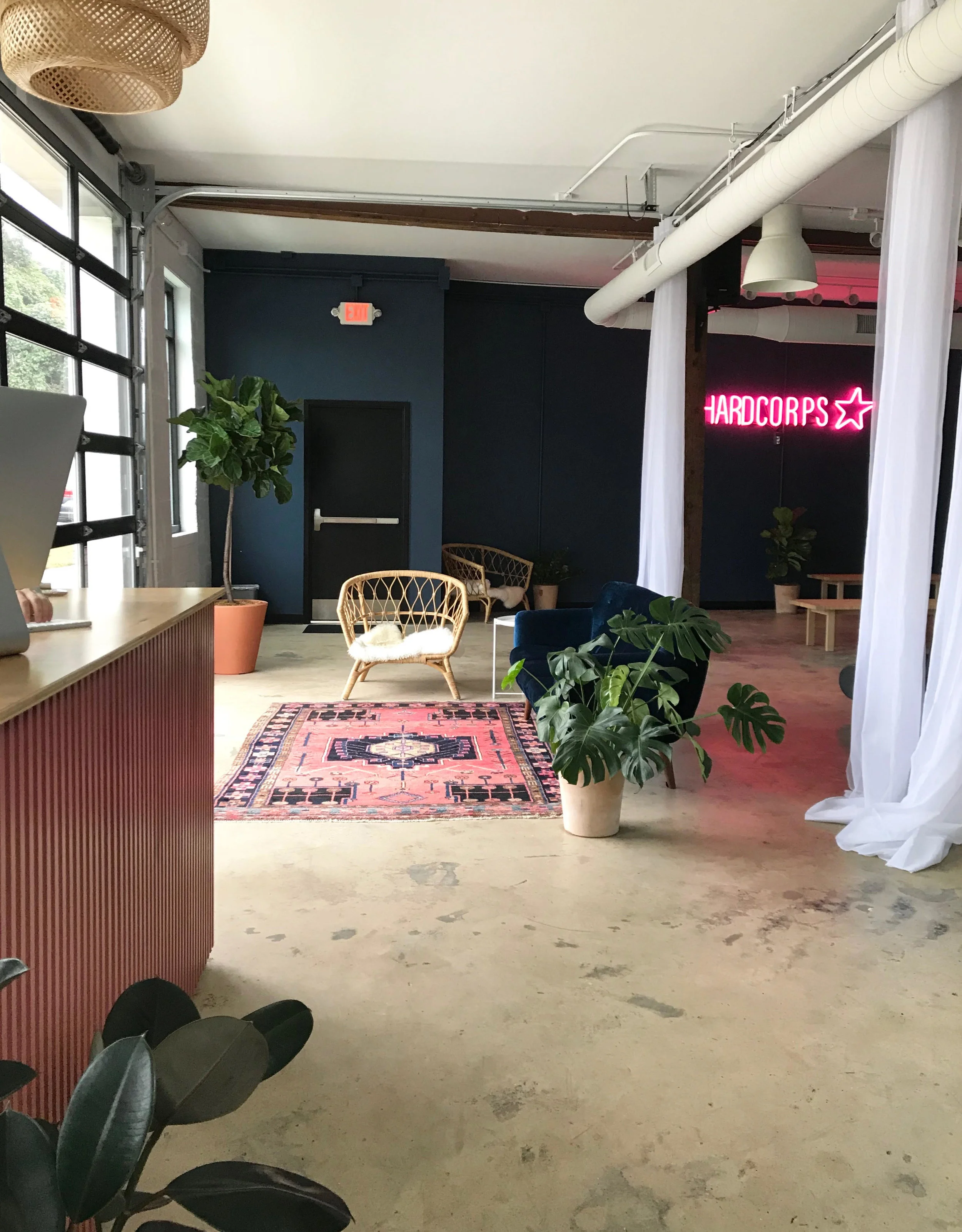 Flowcorps Pilates Studio + custom-designed front desk
