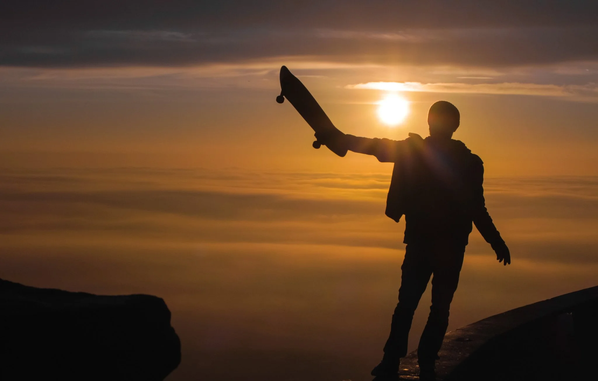 Skater in the clouds