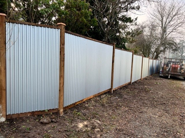 Wood And Corrugated Metal — Finyl Fencing & Railings Ltd. – Custom Fences,  Decks, Railings, Trellises, Arbours, Gazebos, And More!