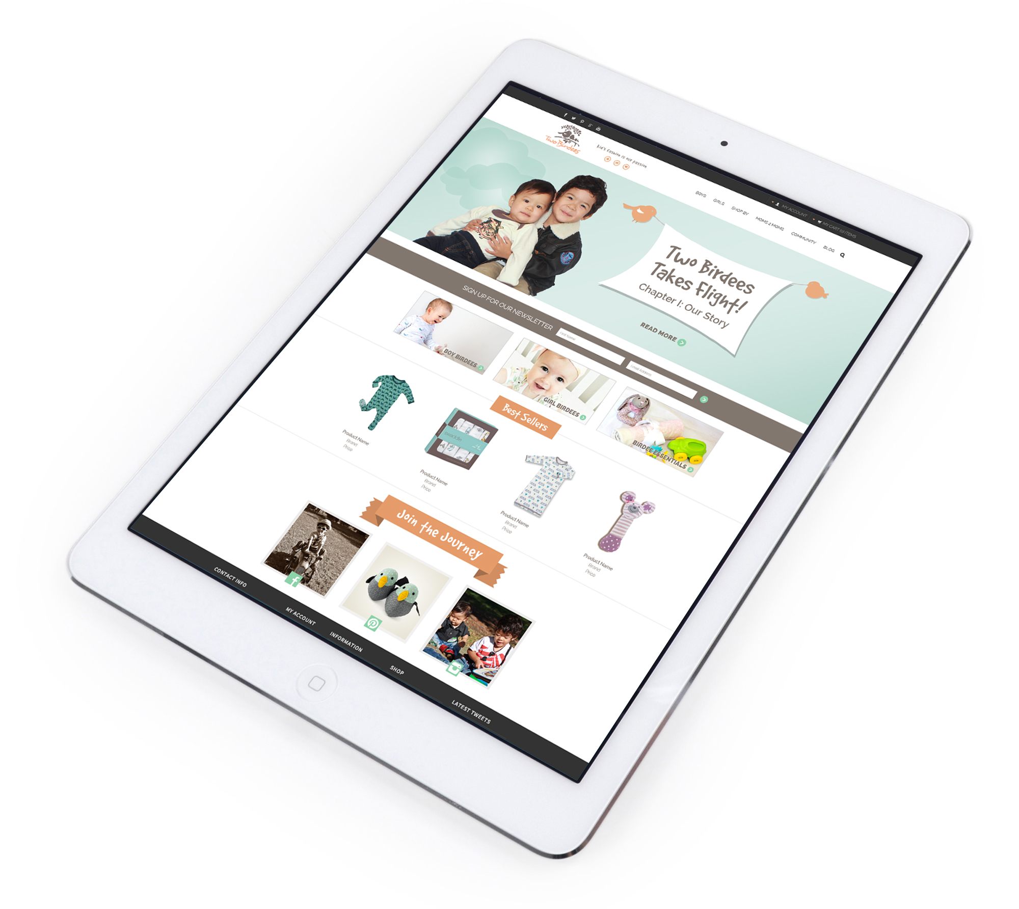 Two Birdees homepage design