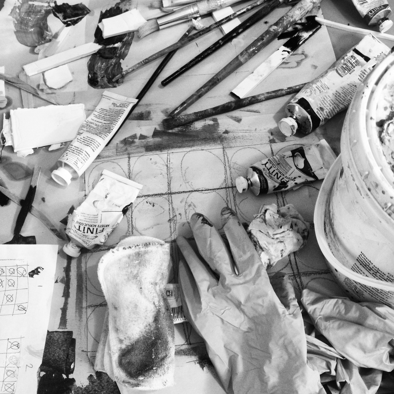 Brushes and paints