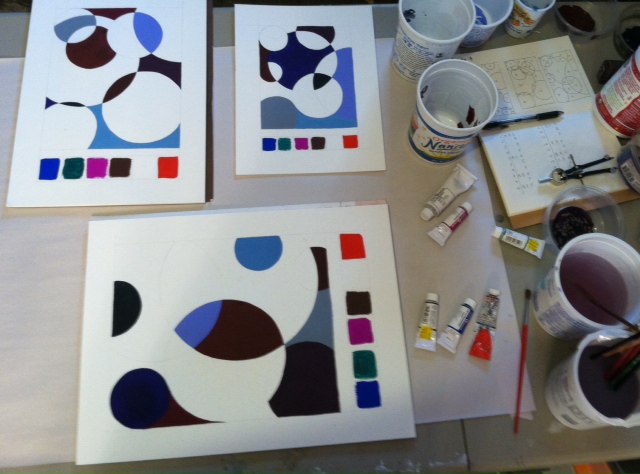 Gouache palette circles