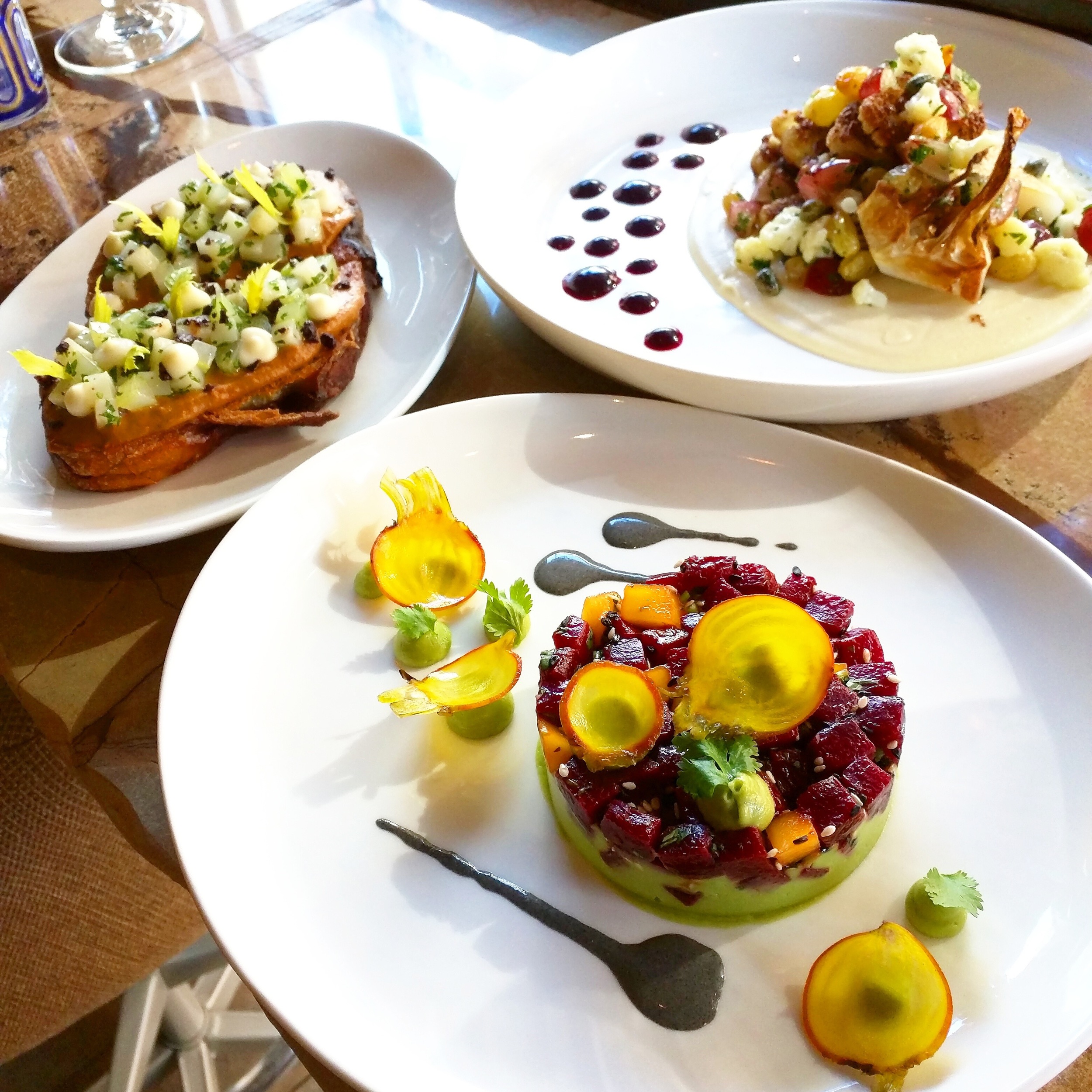 Beets. Cauliflower. Smoked Eggplant Toast.