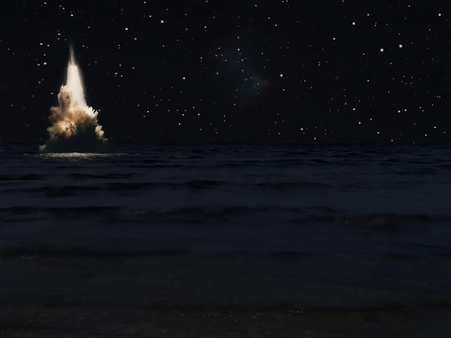   Sea Launch at Night, Peenemünde, Germany , 1941/2022 