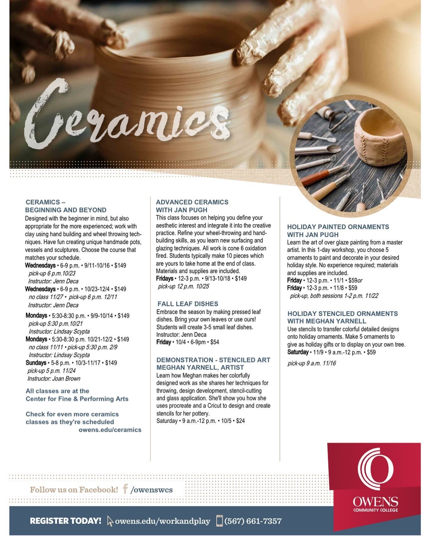 Come take a class! 
@owenscommunitycollege