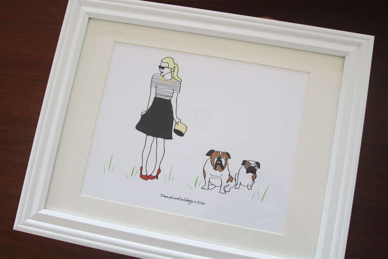 Custom illustrated print for blogger, Damsel in Dior