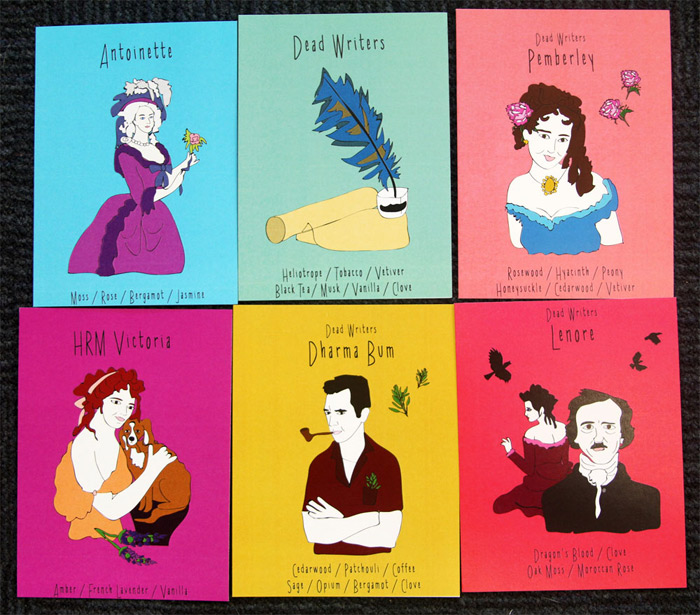 Custom illustrated note cards to accompany candle labels for Sweet Tea Apothecary