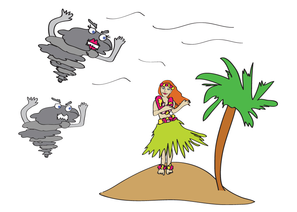 Hurricanes Iselle and Julio are coming to eat all the hula dancers in Hawaii. Girls, hold on tight to your grass skirts!