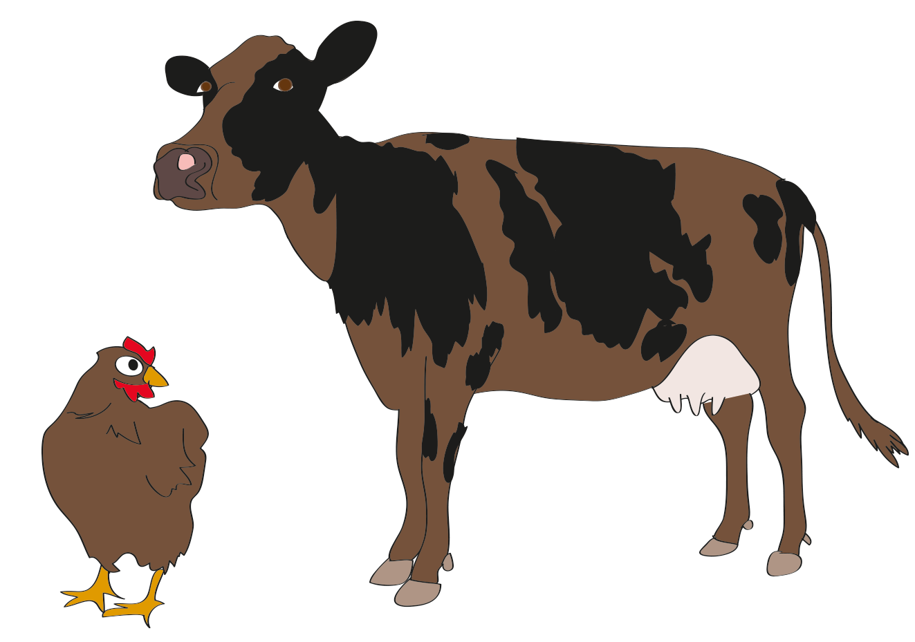Brown Chicken Brown Cow Drawn For You