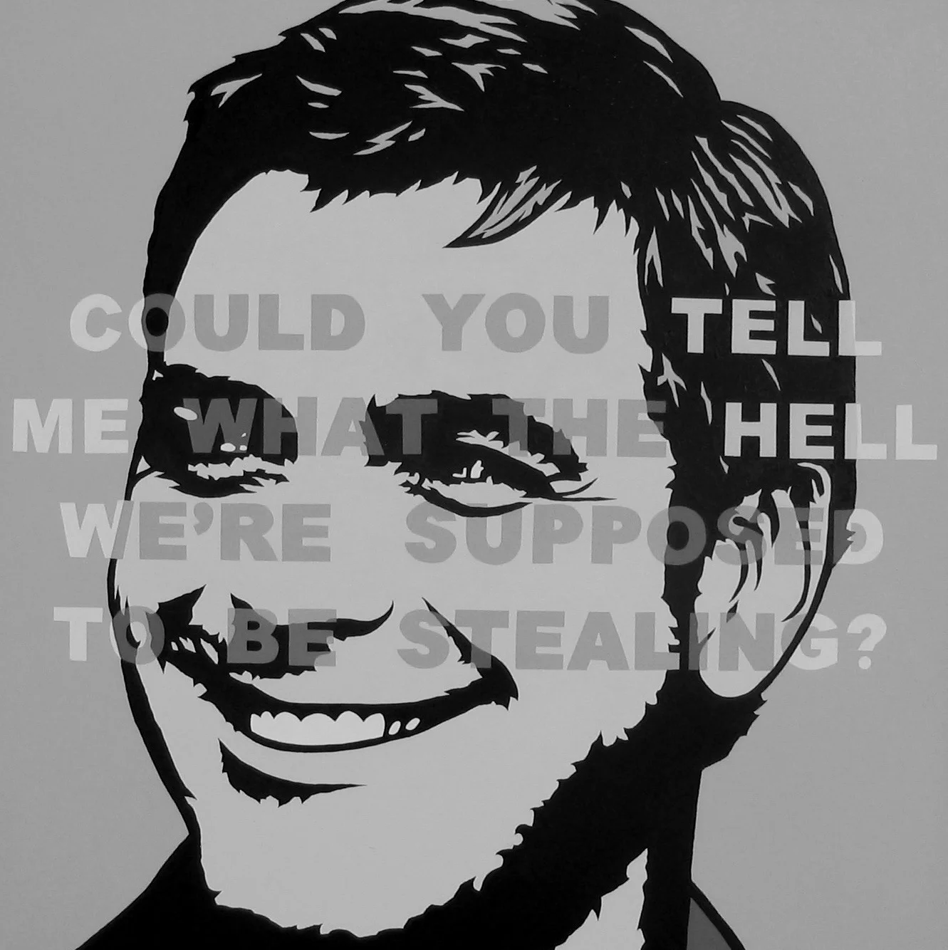 George Clooney painting made for CAA "Oceans 12" commission (Collection of George Clooney) Acrylic on canvas, 24"x24"