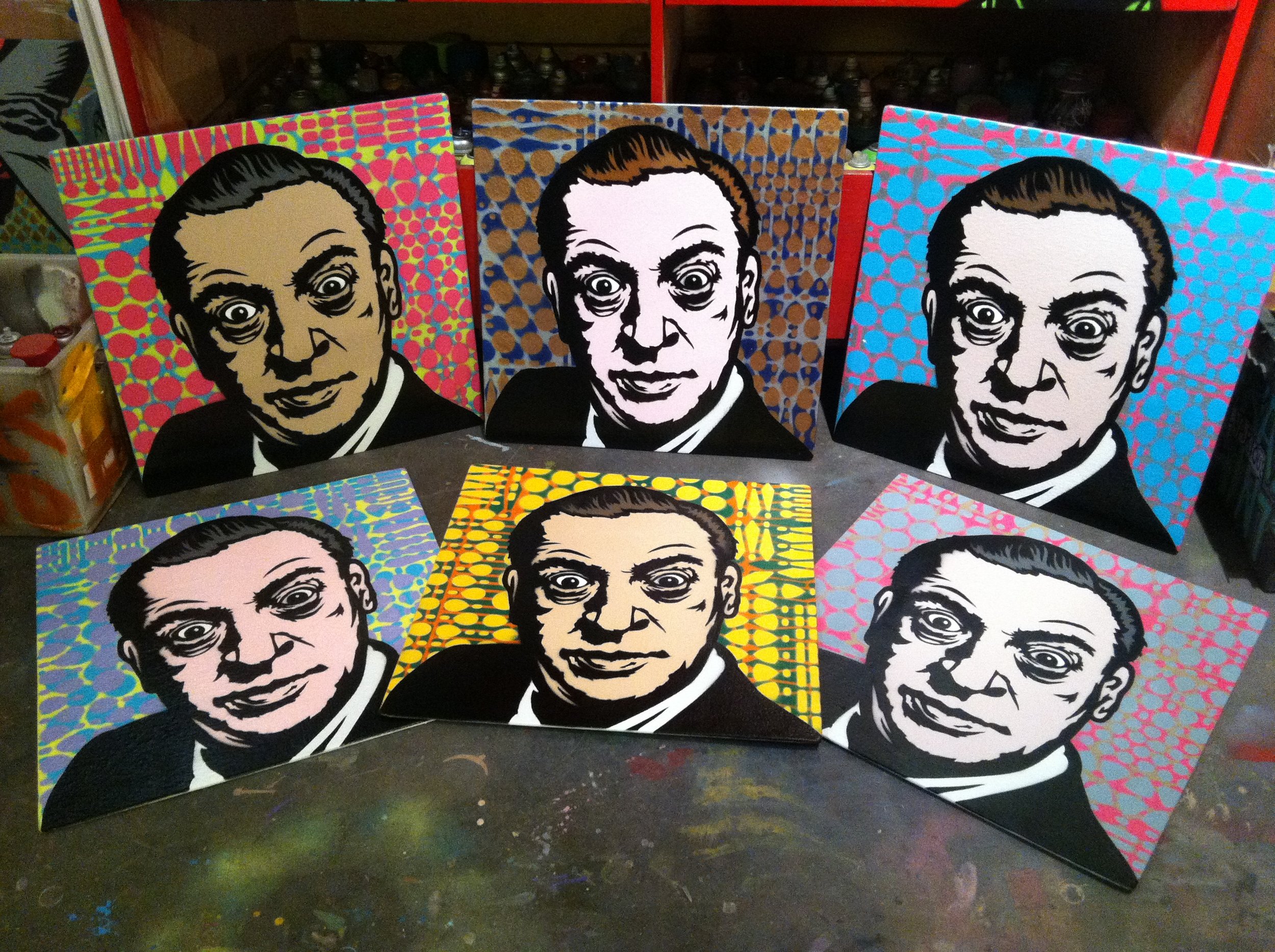 "Respect" (Rodney Dangerfield) Spray paint/stencil on wood panel, 20"x20" Edition of 6