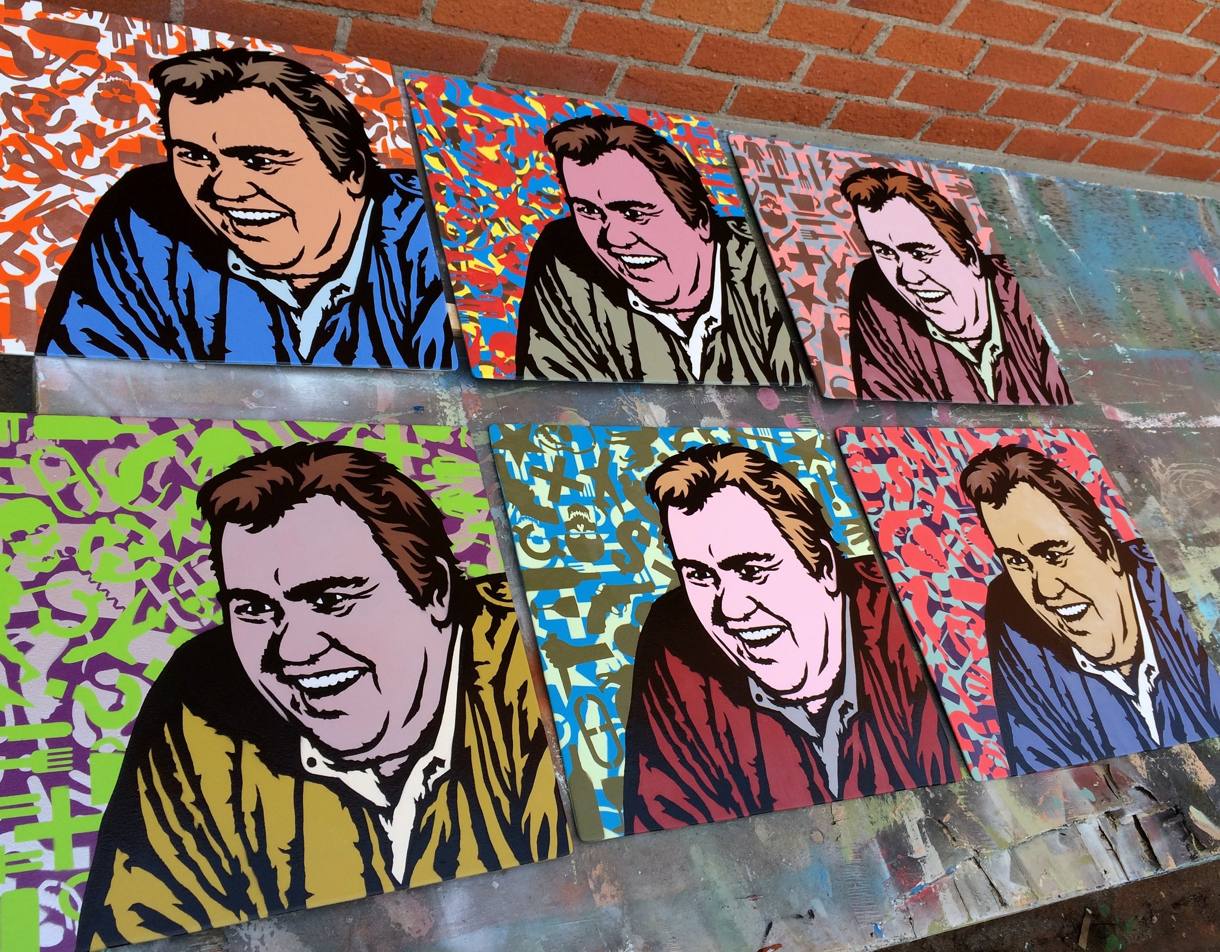 "John Candy" Spray paint/stencil on wood panel, 20"x20" Edition of 6