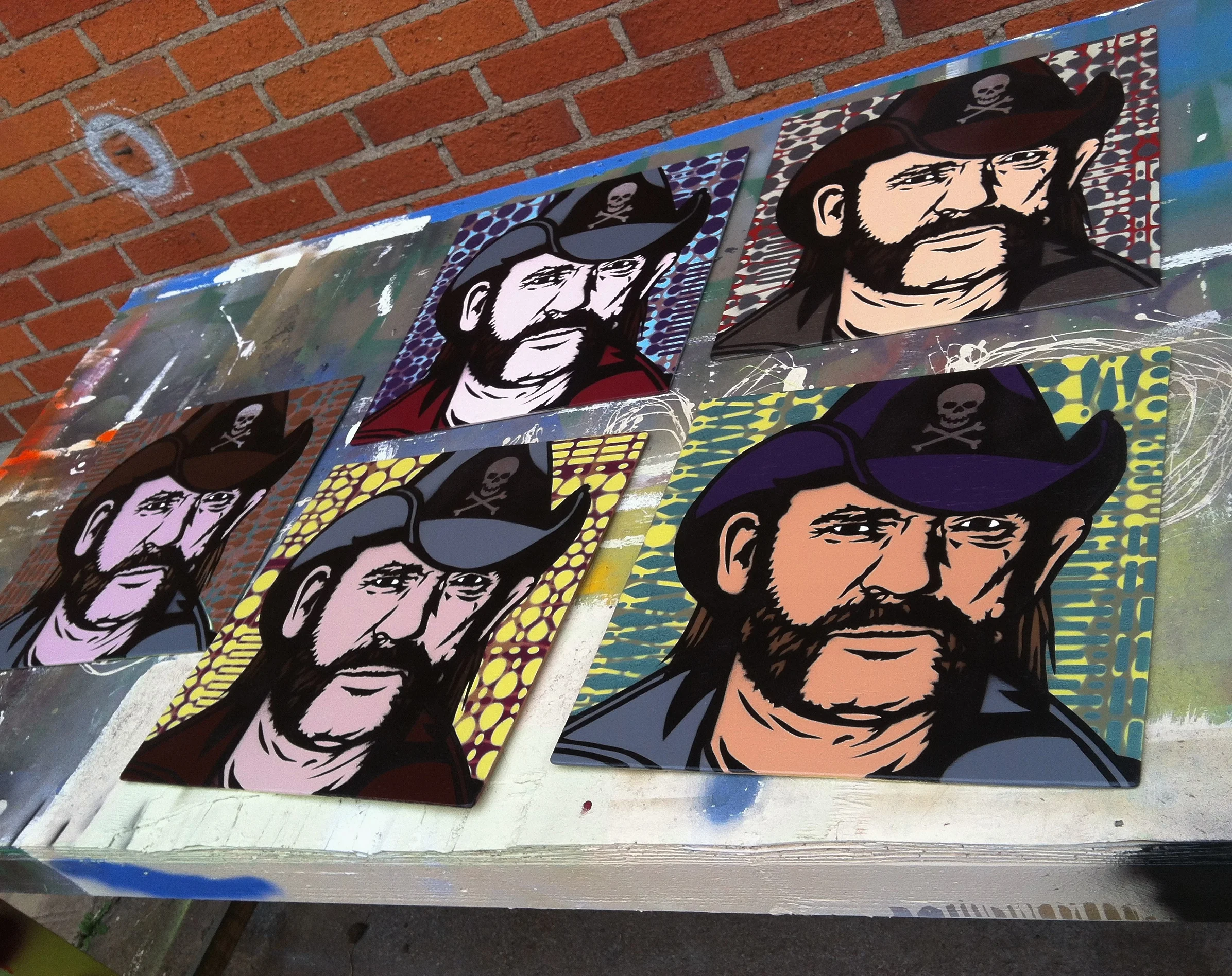 "Lemmy" Spray paint/stencil on wood panel, 20"x20" Edition of 6