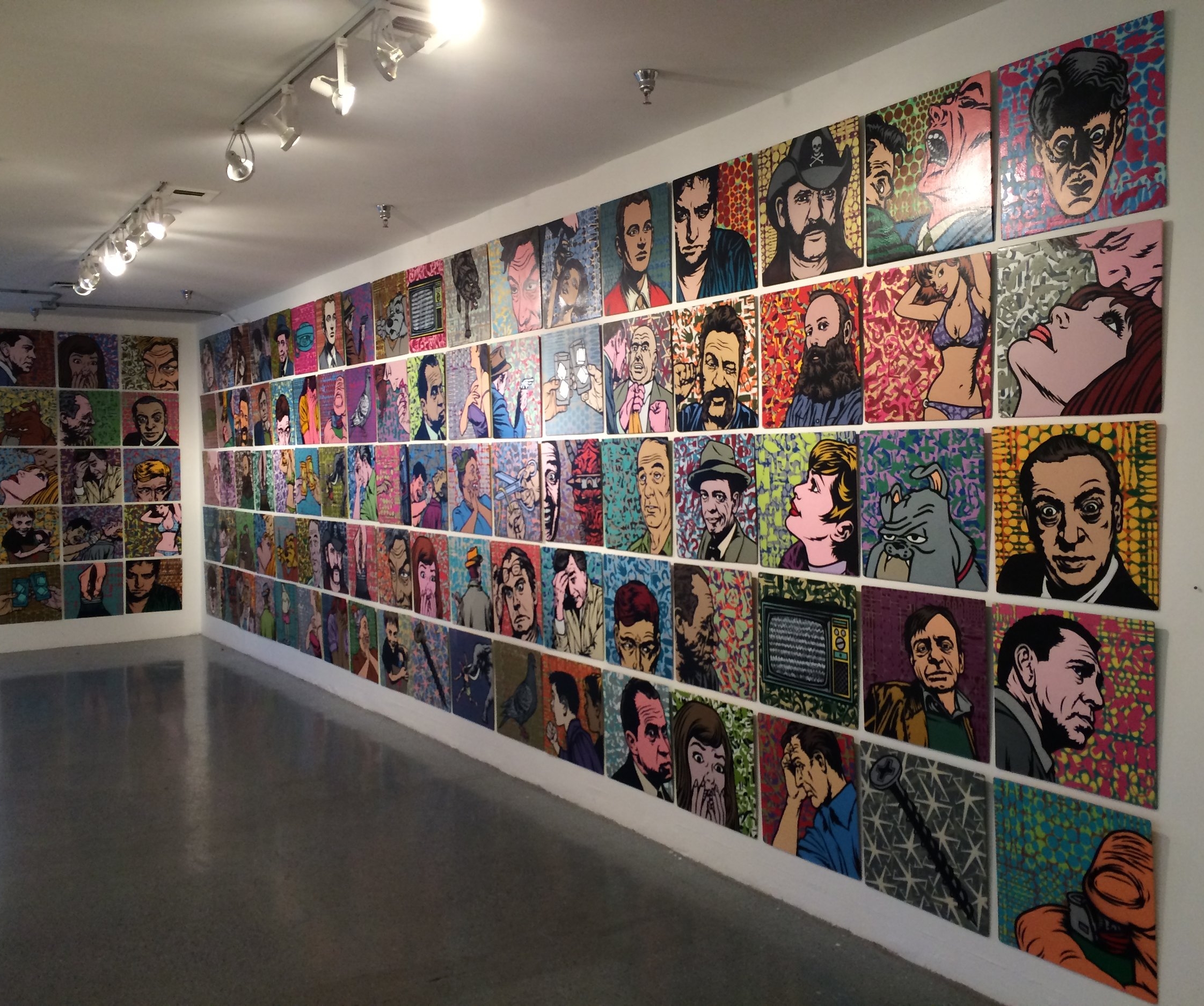 Stencil paintings/installation for "Mostly friends, sorta" show. Los Angeles, 2015