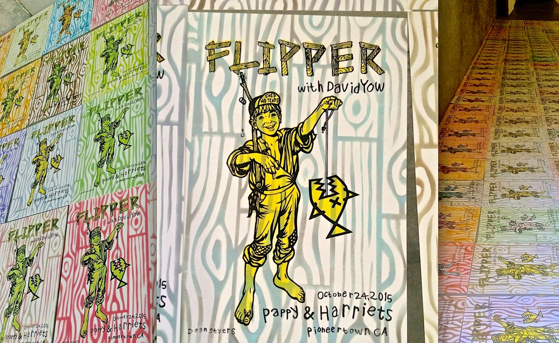 Flipper show poster. Screen print/stencil. Edition of 160, Hand screened/stenciled/signed & numbered (Available for purchase)