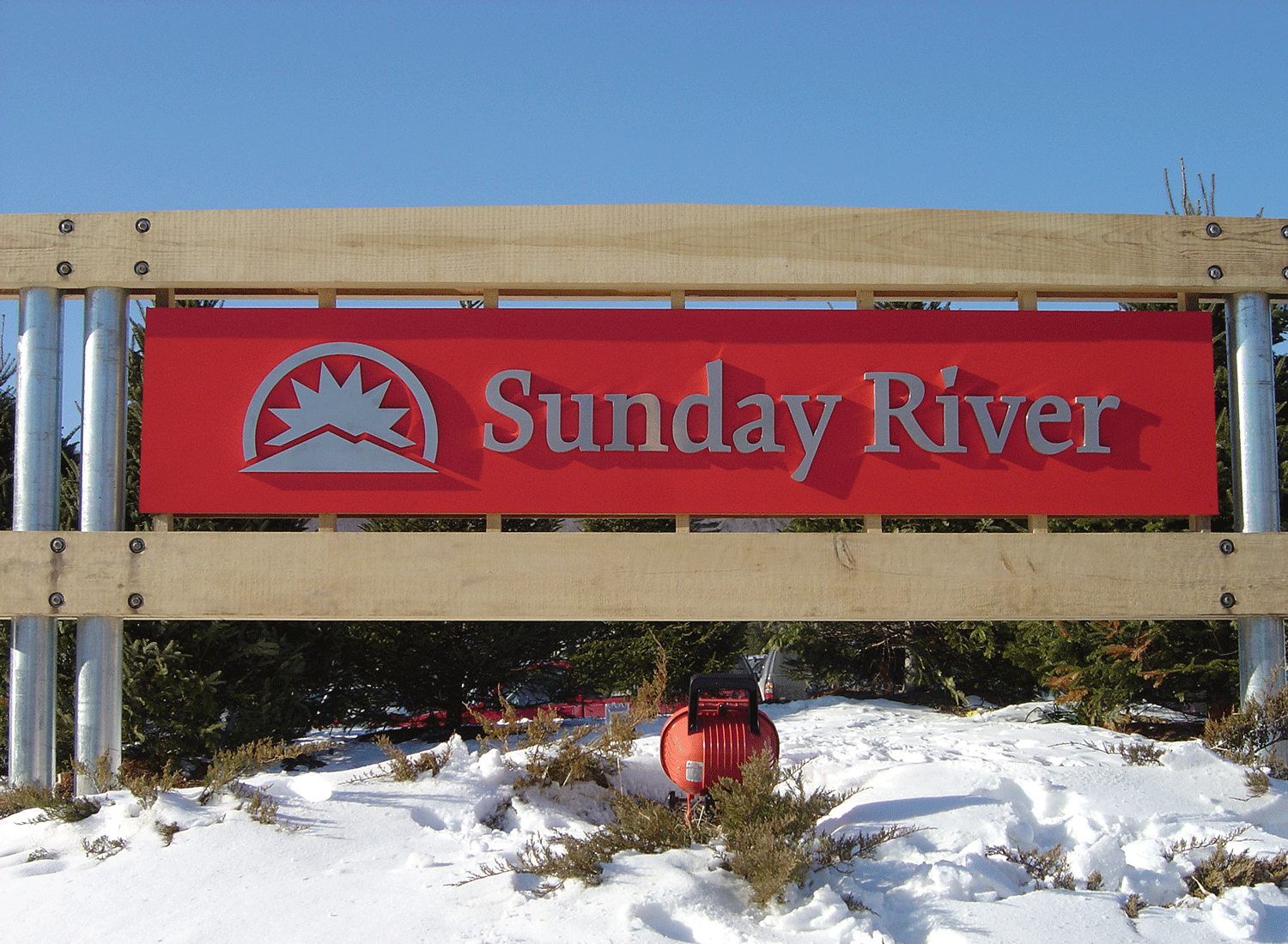 Sunday River Sign, Metal Letters